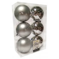 Χριστουγεννιάτικες Μπάλες Ασημί - Σετ 6 τεμ. (8cm)